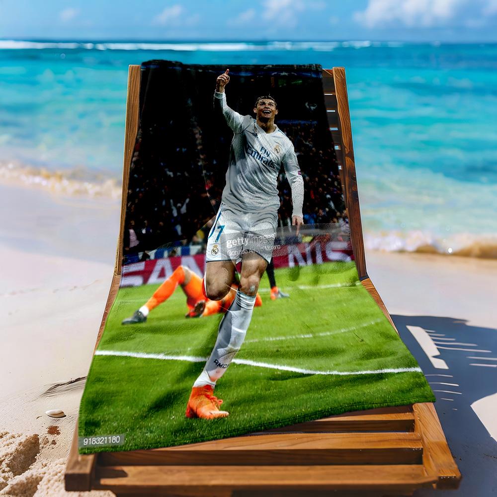 Cristiano Ronaldo Beach Towel Super Soft Microfiber Quickdry Fabric Comfortable Lightweight