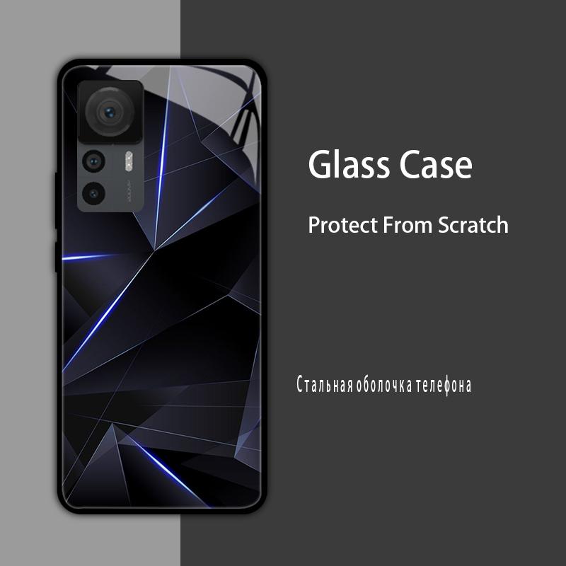Cover in Vetro Temperato per Xiaomi 12T 12S 12X Custodia Rigida Posteriore per Telefono per Xiaomi 11T 10T 12T Pro 11 12 Lite Gusci Protettivi