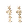 Personalized Diamond-Set Flower Fringed Earrings, Light Luxury Fashion Niche Metal Style Earrings For Women