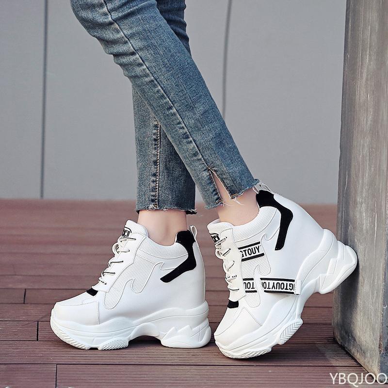 Thin Women's Thick Soled Sports and Leisure Shoes with Color Matching and Height Increasing Women's Vulcanized Shoes Sneakers
