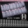 150Pcs Transparent False Nail 15 Sizes Nail Extension Form New Dual Nail Form  for Nail Art Salon