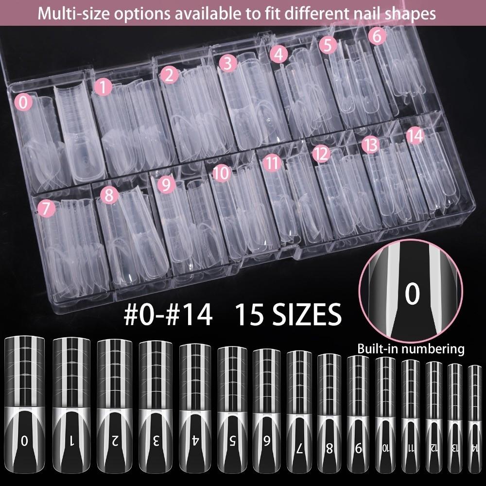 150Pcs Transparent False Nail 15 Sizes Nail Extension Form New Dual Nail Form  for Nail Art Salon