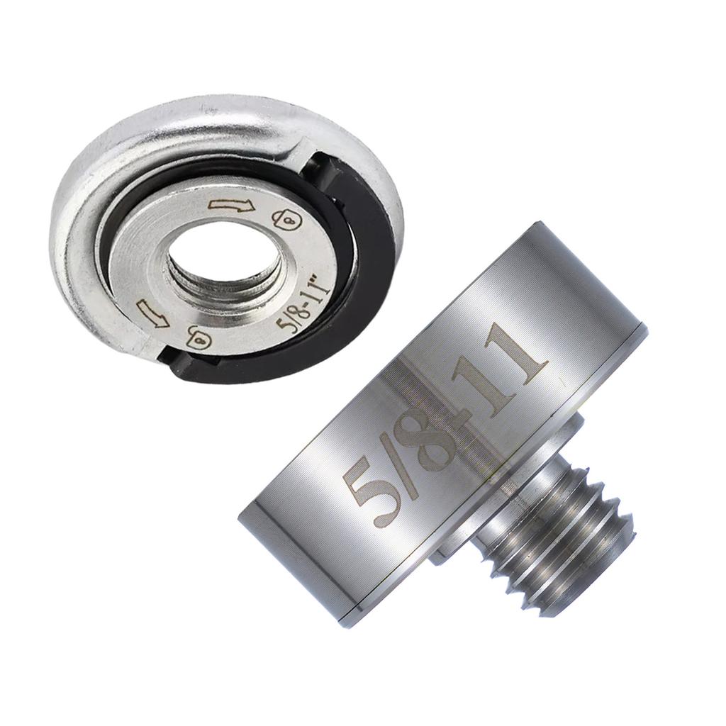 5/8"-11 Schleifadapter-Set Stahlspindeln mit Sicherungsmutter für X Lock Schnellwechsel-Verriegelungsmechanismus