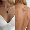 Trendy Gold Trim Petal Colored Drip Glaze Small Flower Pendant Adjustable Pull Back Chain Necklace for Women Vacation Jewelry