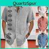 Spring Mens Summer Designer Qunide Casual Cotton Linen Solid Color Short Sleeve Shirts Loose Shirts