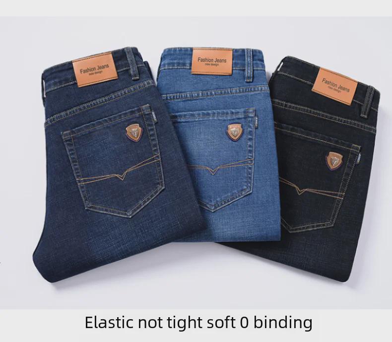Herren Elastische Baumwolle Casual Jeans - Mittleres Alter Frühlingsstil
