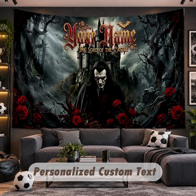 Dracula Personalized Tapestry Support Custom Name, Wall Art Home Decoration