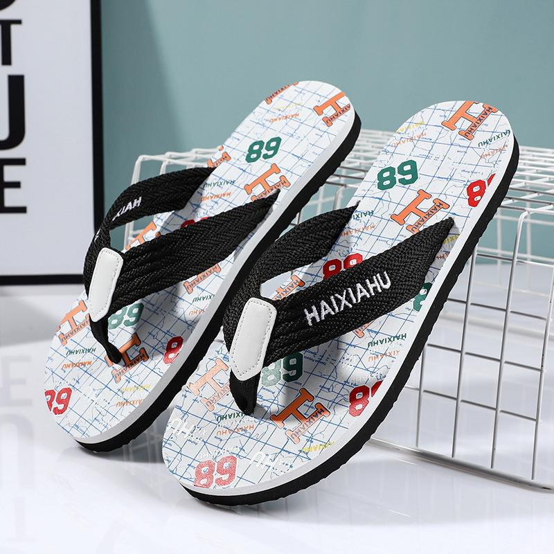 

Trend personalized theme beach flip-flops men s casual trend non-slip room wear sandals summer pinch slippers men 39 белый