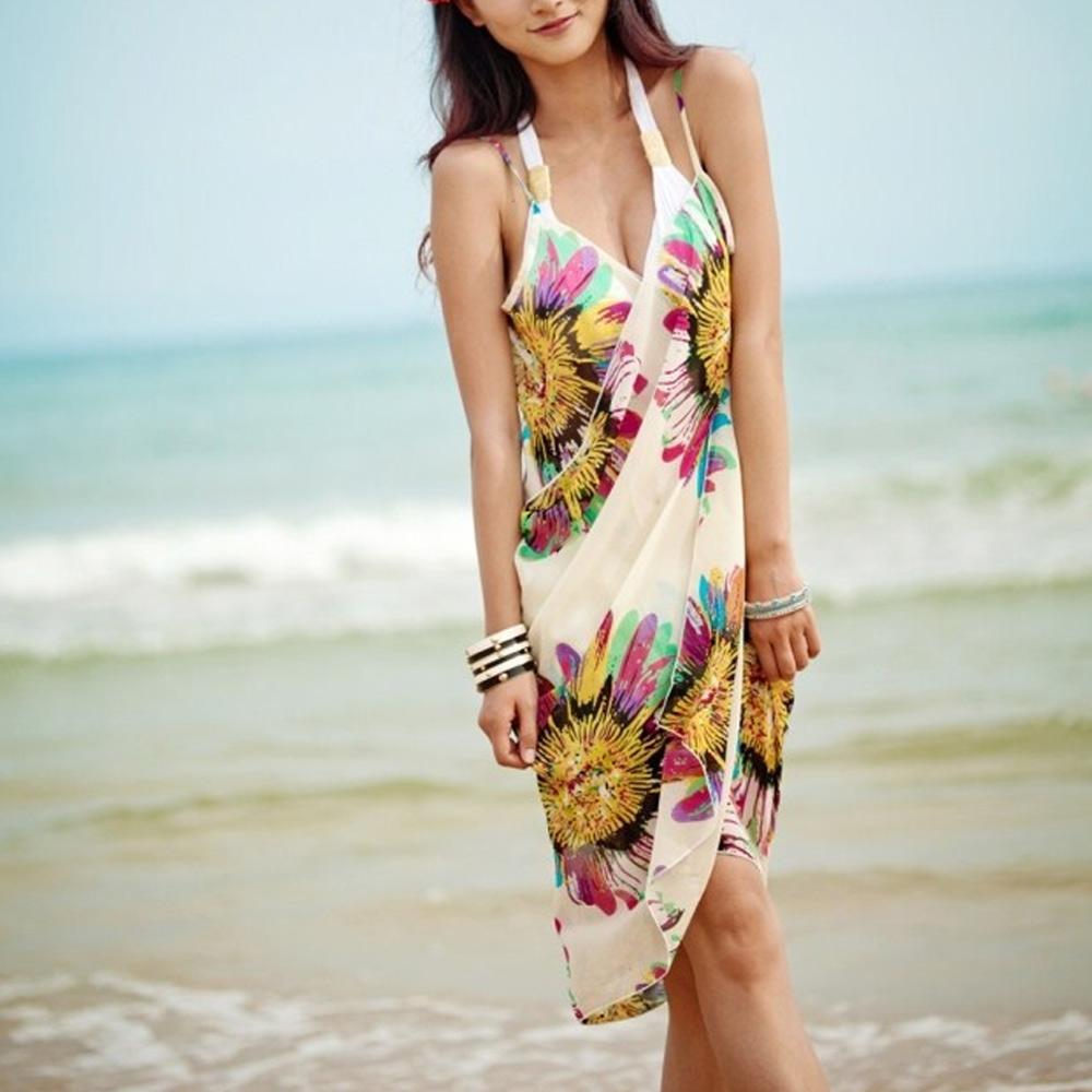 Sexy Beach Sun Protection Swimsuit Dress Bikini Cover Up Backless Skirt Swimsuit