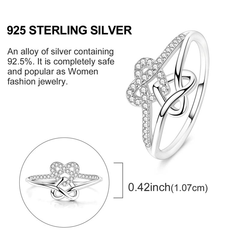 Rings Original 925 Silver Rings Simple Zircon Heart Ring for Wedding Valentine's Day Women Ring Jewelry Gift