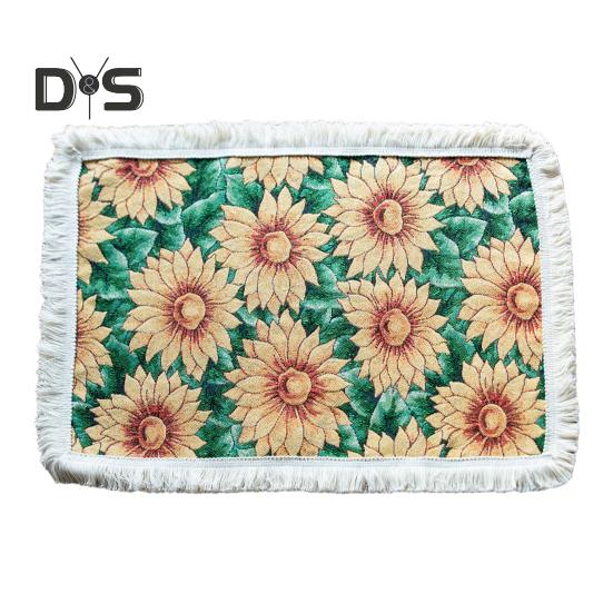 Tischset mit Quaste, pastoralem Stil, Blumen-Ölgemälde, ästhetische runde Form, Partys, Hochzeiten, Bankette, Tischdekoration, Abendessen-Matte