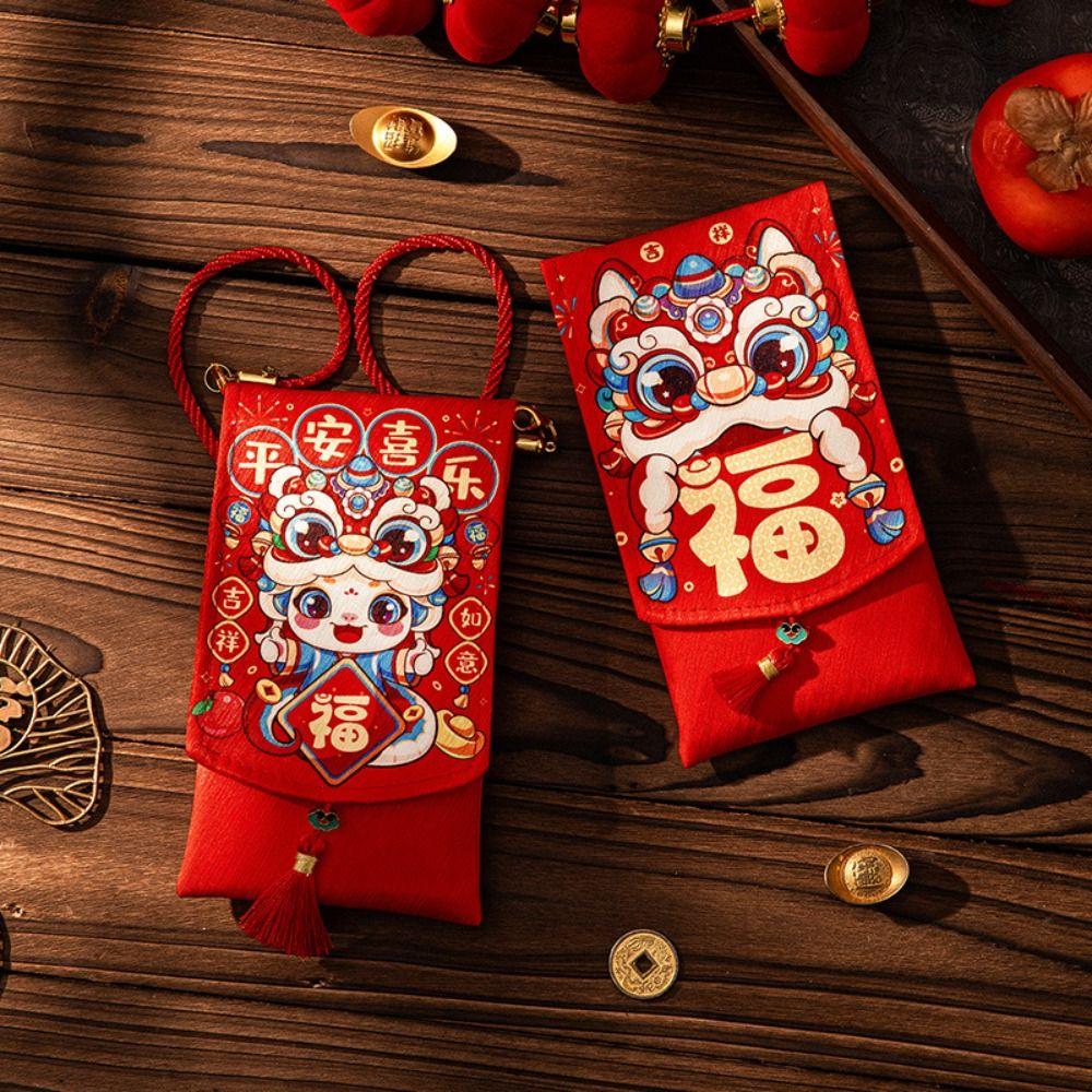 Chinese 2025 Snake Year Red Envelopes Traditional Red Packet Money Packing Bag Celebration Party
