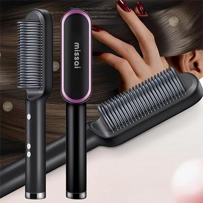 HA808 Hot Comb Curling 30s Fast Heating  Anti-Scald Multi-speed Electric Straightening Fashion Style Iron Hair Brush Tool