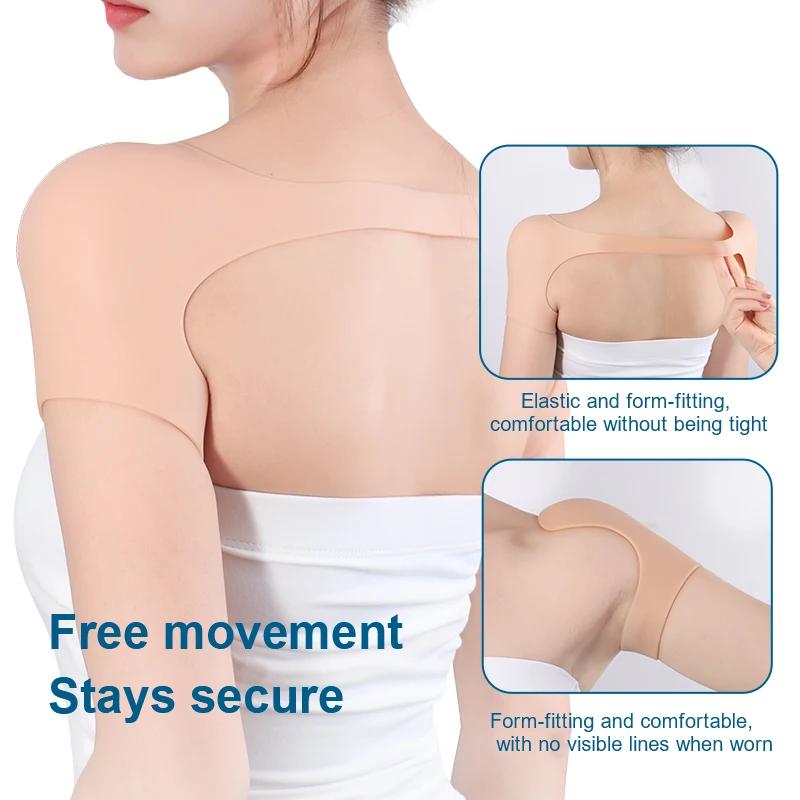 LERVANLA Silicone Shoulder Pads Invisible Anti-Slip Adjustable for Suits/Dresses Self-Adhesive Unisex Comfortable Posture