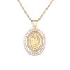 Arrival Full Zircon Luxury Gold Plated Long Chain Virgin Mary Pendant Necklace For Women Men Charm Catholic Jewelry