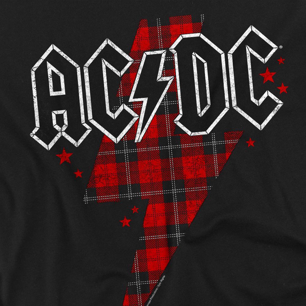 AC/DC Unisex Adult Plaid Bolt T-Shirt