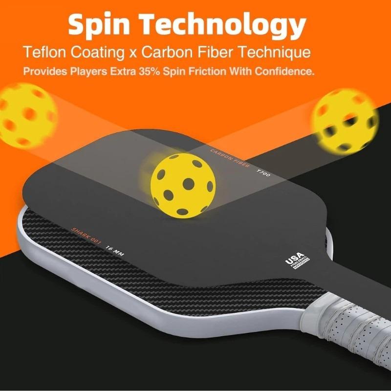 T700 Carbon Fiber Pickleball Paddle Set Shock Absorbent Free Bag & Balls Great for Park Community Pickleball Games