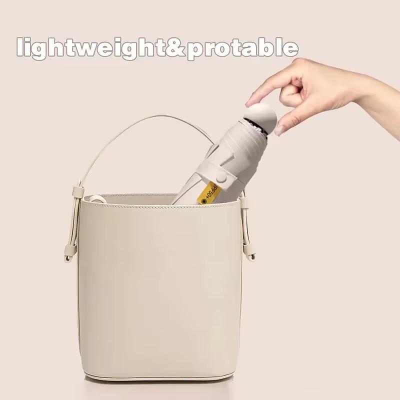 Capsule Umbrella Small and Portable Solid Color Sunshade for Women and Rain Dual Use Protection