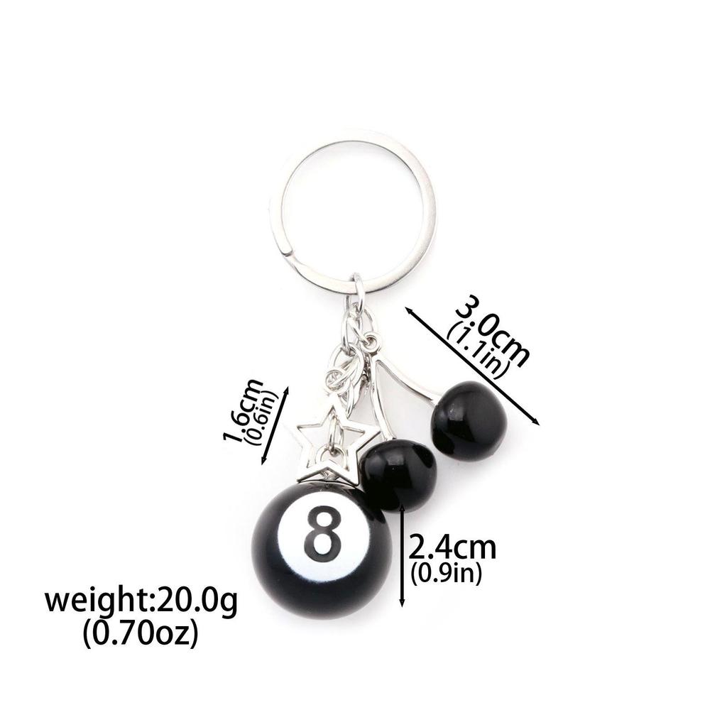 Fashionable Irregular Shape Dice Billiard Bag Pendant Metal Keychain - Hot Selling