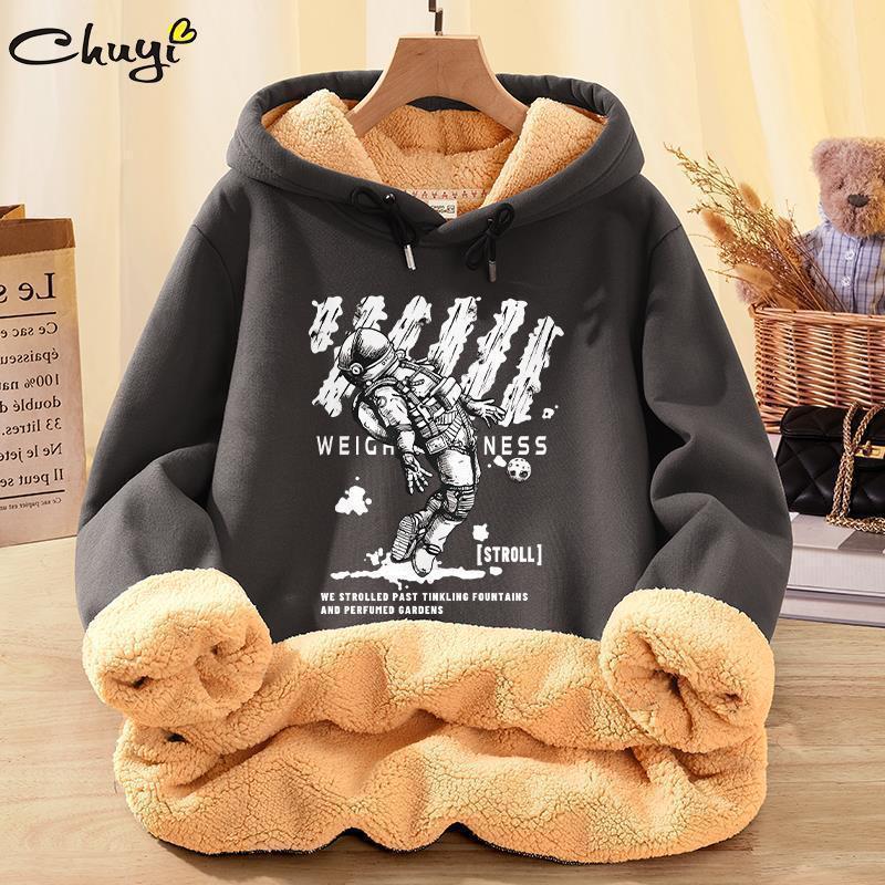 

Мужской свитер в гонконгском стиле, толстый зимний худи с капюшоном, парный, трендовый бренд, куртка из овечьей шерсти, свободного кроя, большого размера XXL