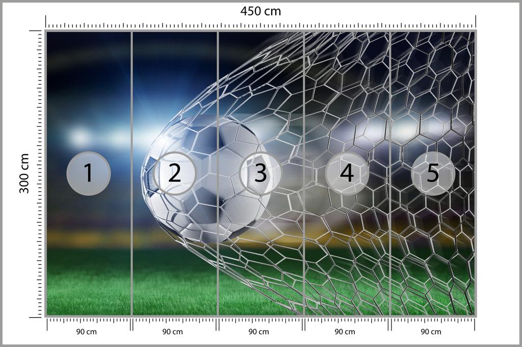 Photomural Soccer Goal 3D Smooth Vinyl 450x300