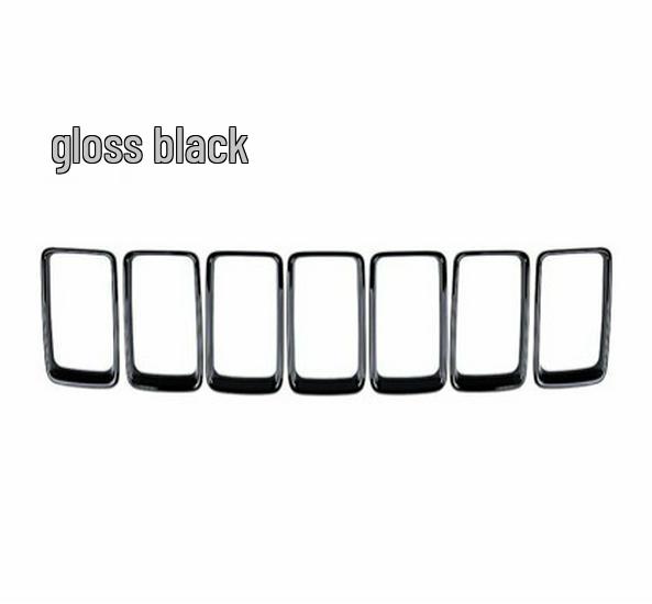Fit for 2014-2016 Jeep Grand Cherokee Gloss Black Grille Outer Trim