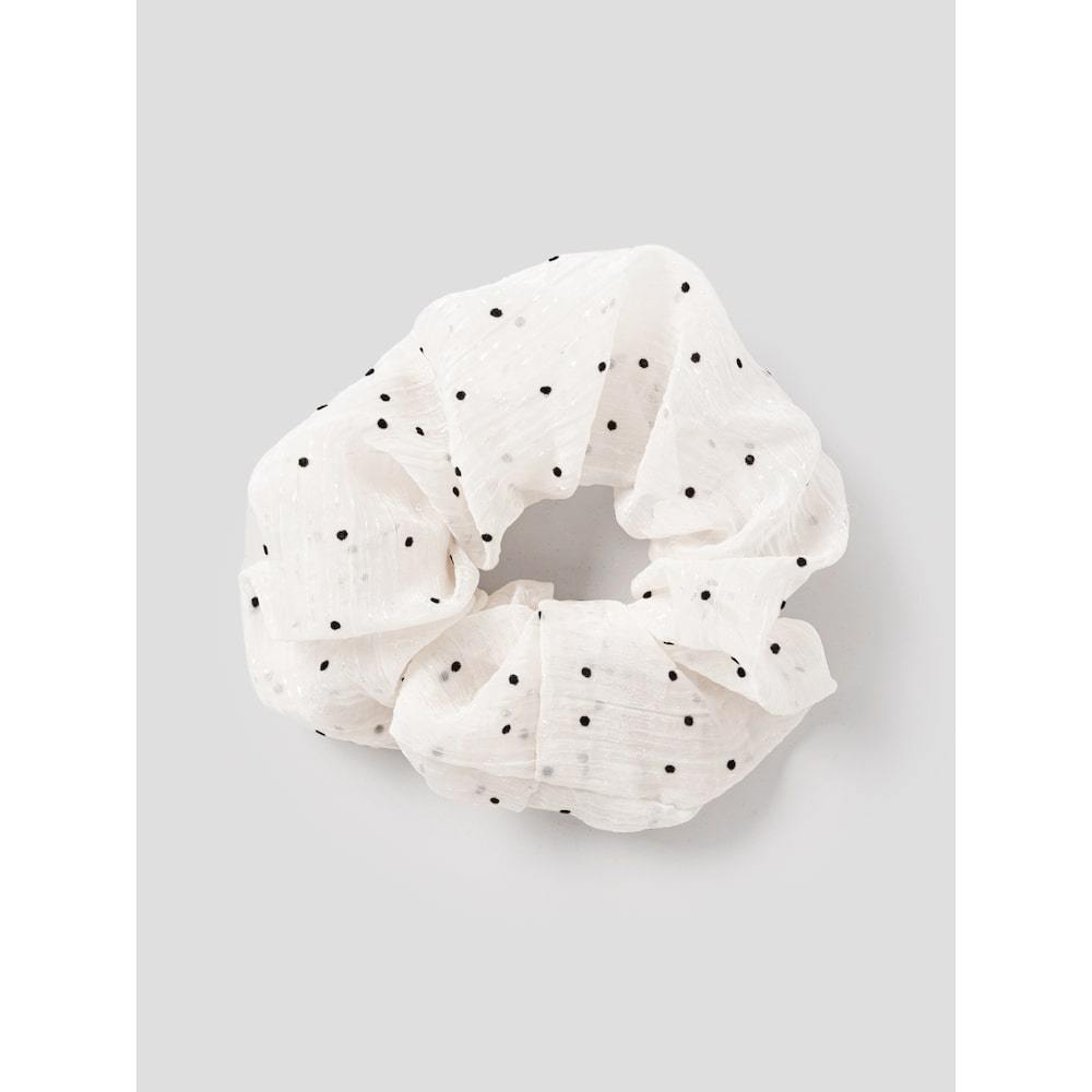 

Прозрачная резинка-скранчи в горошек цвета слоновой кости (195796Wy70)