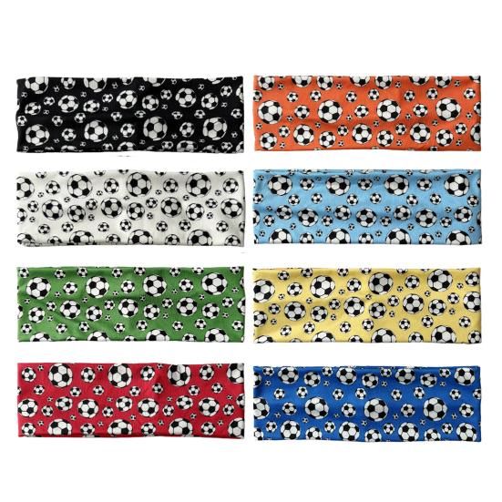 Unisex Headband Football Themed Print High Elasticity Hair Band Non-Slip Design Moisture-wicking Running Headband Sport Hair Accessory