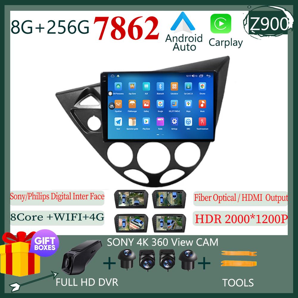 Android 14 For Ford Fiesta 1995-2001 Focus MK1 1998-2004 5G WIFI BT Car Radio Multimedia Video Player Navigation GPS No 2Din Dvd