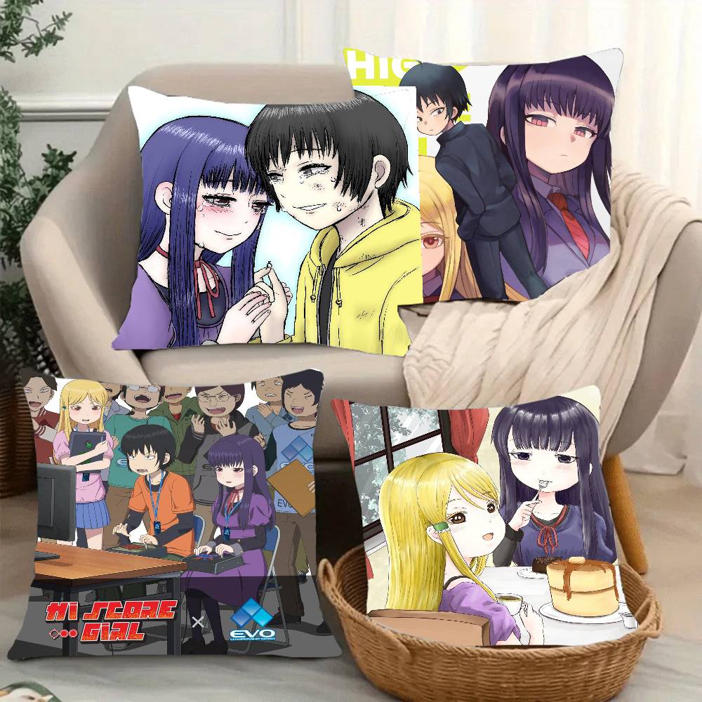 Komedi Anime Hi S-Score Girl Kuddfodral Heminredning Pläd för Soffa Säng Bil Rumsdekor Gåvoidé