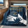 Happy Father'S Day Blanket Personalized Name Soft Comfortable Stylish Blanket Car Blanket Perfect For Travel Camping Outdoor Home Suitable For All