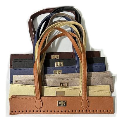 Poignée de sac à main tissée Poignée de sac Poignée de sac DIY Accessoires de sac Boucle Poignée en PU Double poignée perforée rétro Poignée de sac de couleur unie