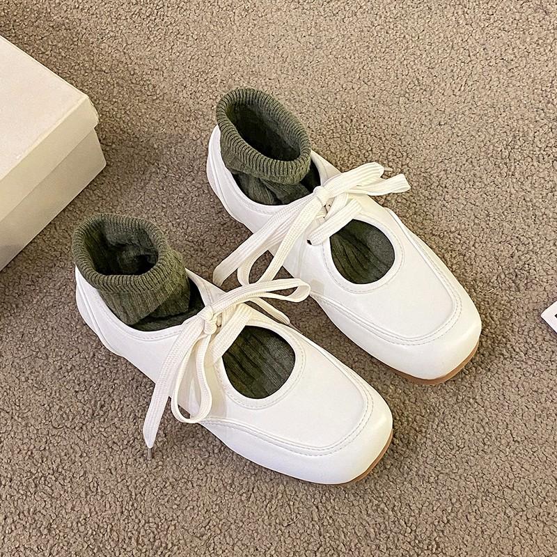 Flats Casual Shoes Women Sneakers Sandals Soft Leather Loafers Ballet 2025 Trend Brand Elegant Dress Lace Up Comfort