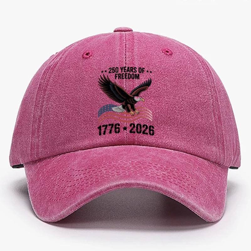 1pc Printing Baseball Cap for Women US 250th Anniversary Cap Adjustable Retro Washed Patriotic Cap 250th Anniversary Trucker Hat