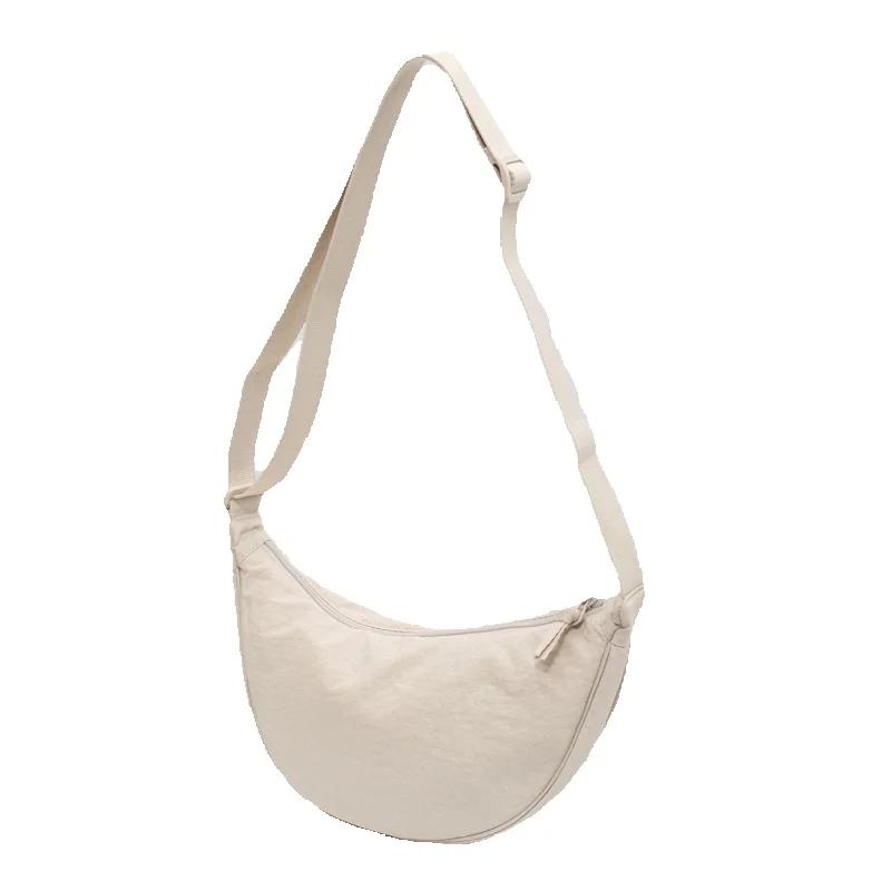 Borsa a tracolla da donna in nylon, borse a spalla piccole, portafogli vintage per ragazze, borse a mano, borsa leggera da spalla/ascella, borsa a mano a forma di raviolo