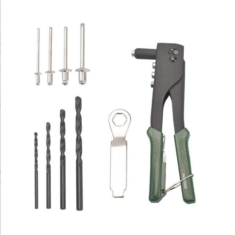 Hand Riveter Heavy Duty 9.5 Inch Hand Rivet Kit Professional Gadgets Drill Bit Set Rivnuts Assortment Riveting Supplies For