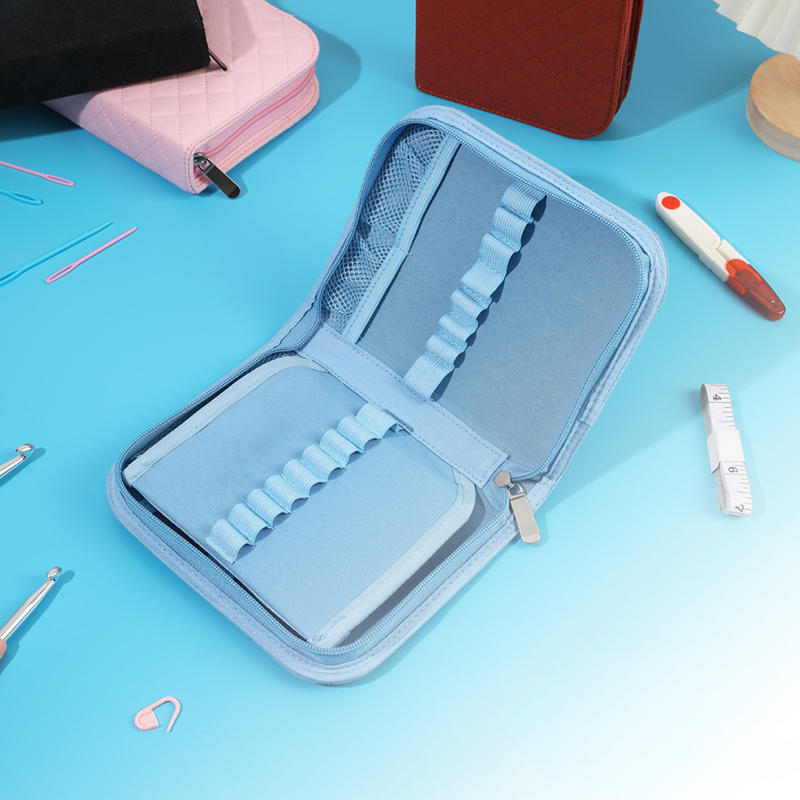 Hand Knitting Tools Bag Accessories Crochet Hooks Set with DIY Printed Storage Pouch for Yarn Needles Organizer Portable Crochet Kit Case