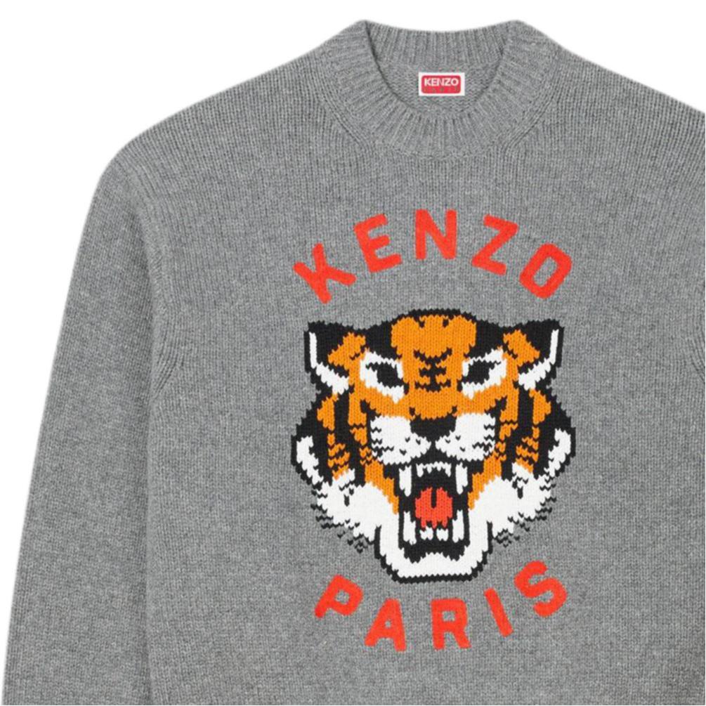 Kenzo Jersey de Punto Bordado Tigre de la Suerte FE68PU4773LH-97