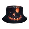 New Creative Halloween Fisherman Hat Pumpkin Ghost Print Reversible Sun Protection Outdoor Daily Wear Party Hat for Men Women