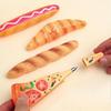 4pcs Creative Students Learning Stationery Simulation Pizza Ballpoint Pen Black Refill Hot Dog Bread Pen Funny and Interesting