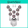 Ethnischer Stil Simulation Edelstein Dekor Damen Runde Blume Halskette Mit Quaste Für Boho Stil Schmuck