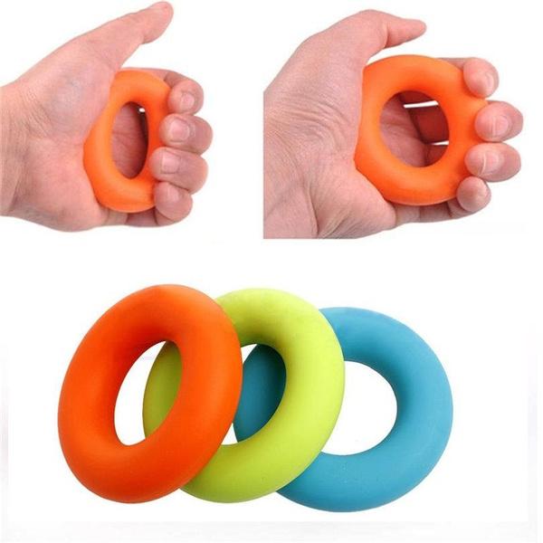Silicone Strengthener Finger Stretcher Hand Grip Fitness Fidget Toy Balls Muscle Power Training Rubber Ring Exerciser