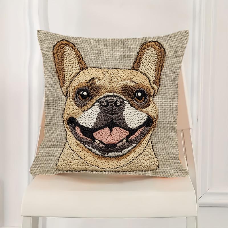 French Bulldog Cushion Covers Chair Living Room Pillowcase Cozy Zipper Sofa Pillow Covers Bedroom Indoor Home Decor