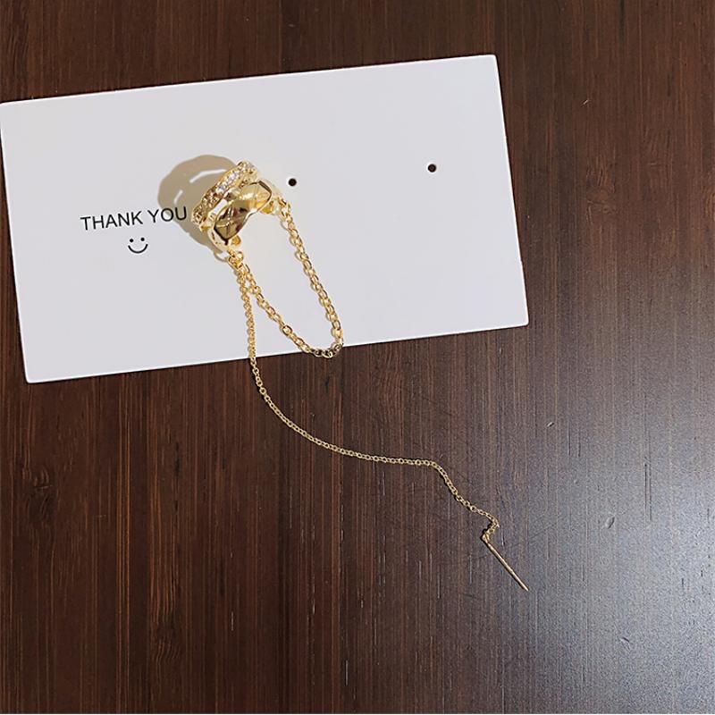 1 PC Non-Piercing Ear Cuff for Women Gold Link Tassel Earrings Hiphop Bohemian Fake Cartilage Earring Clips On
