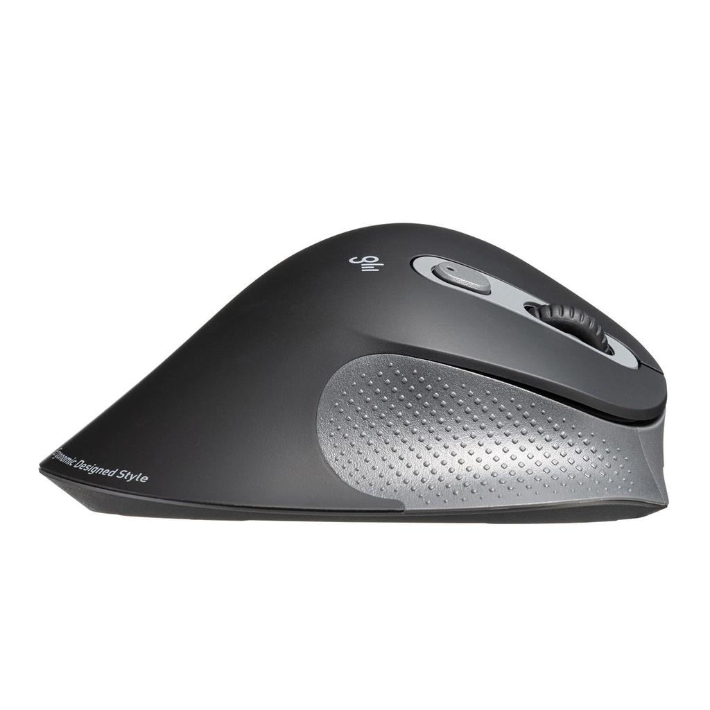 Sanwa Supply Silent Wireless Ergonomic Mouse (2.4GHz Wireless, 58mm Height) MA-EWBS528LBK