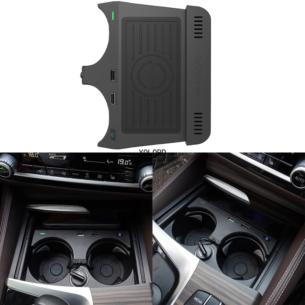 10W QI Fast Wireless Car Charging Charger BMW 5 6 Series 2018-2023 G30 G31 G38 F90 Car Pad Mobile Phone
