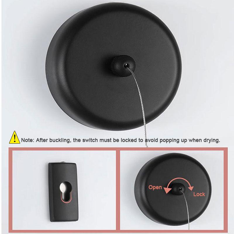 Wirerope Round Retractable Clothesline Stainless Steel Heavy Duty for Hanging Drying In Bathroom Laundry Hotels