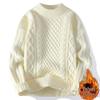 Men's Teen Fleece-Lined Winter Crew Neck Sweater - Warm, Thick, Trendy Knit
