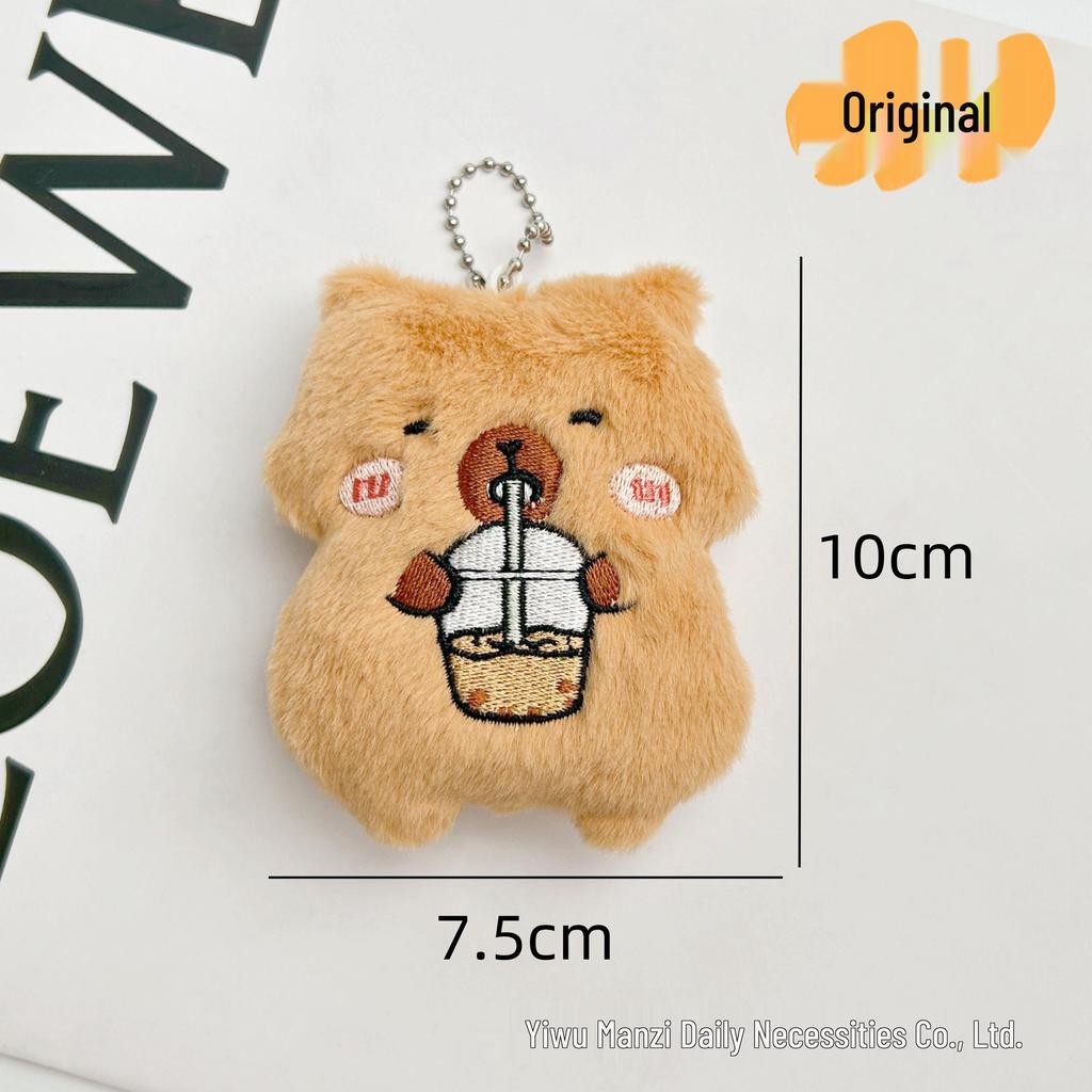 Capybara Plush Pendant: Cute Cartoon Guinea Pig Doll Keychain Ornament