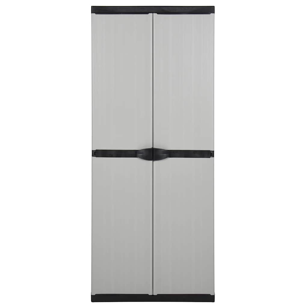 Garden Storage Cabinet with 3 Shelves Grey & Black 68 x 40 x 168 cm